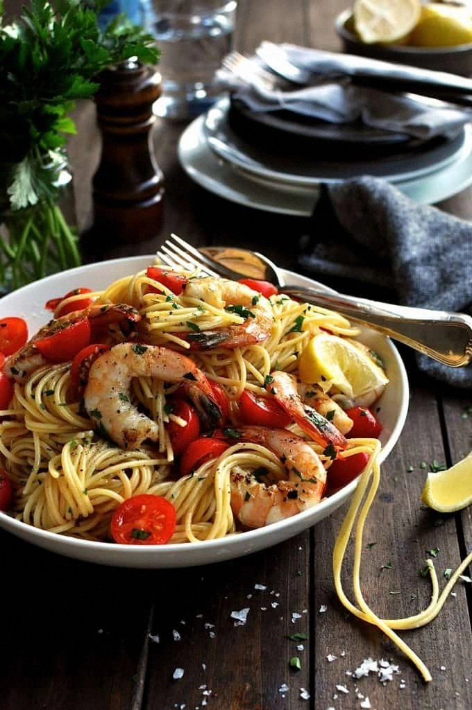 Shrimp / Prawn Pasta with Lemo