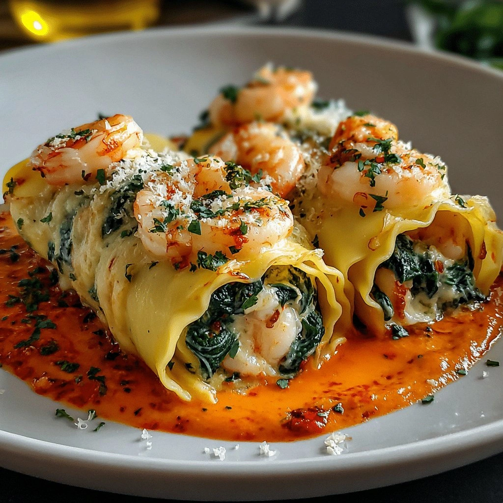 Shrimp & Spinach Stuffed Pasta