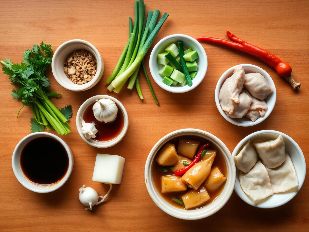 Ingredients for Shumai Steamed Dumplings