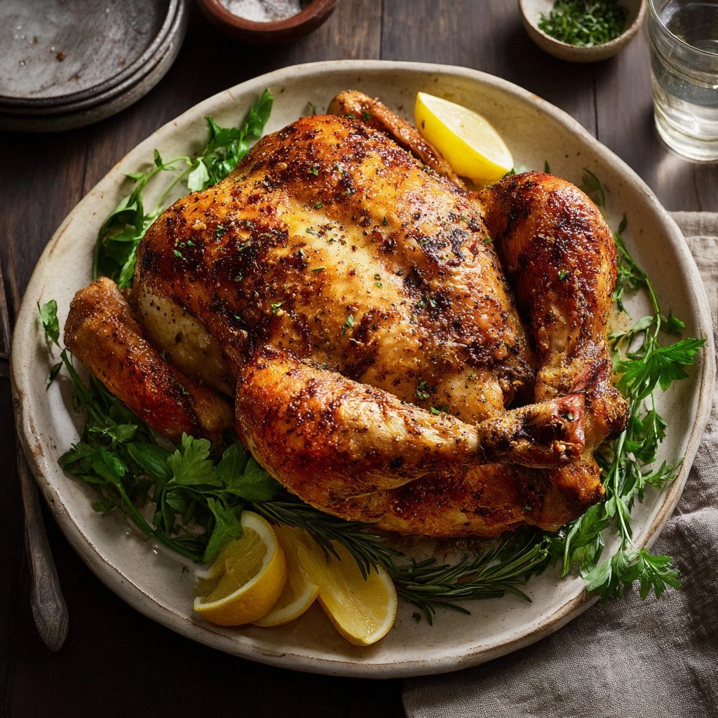 Simple Whole Roasted Chicken :