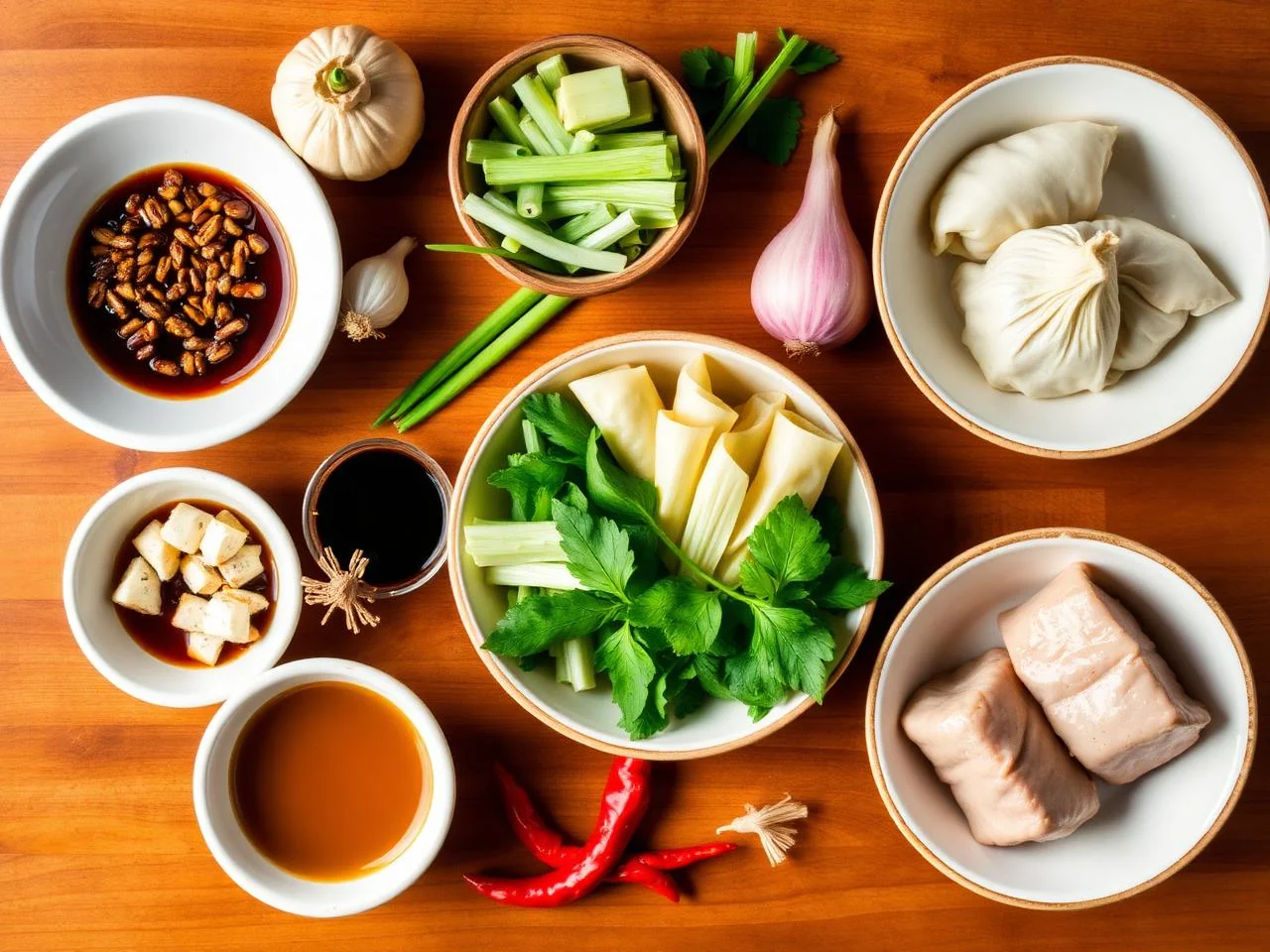Ingredients for Siu Mai Steamed Pork Dumplings