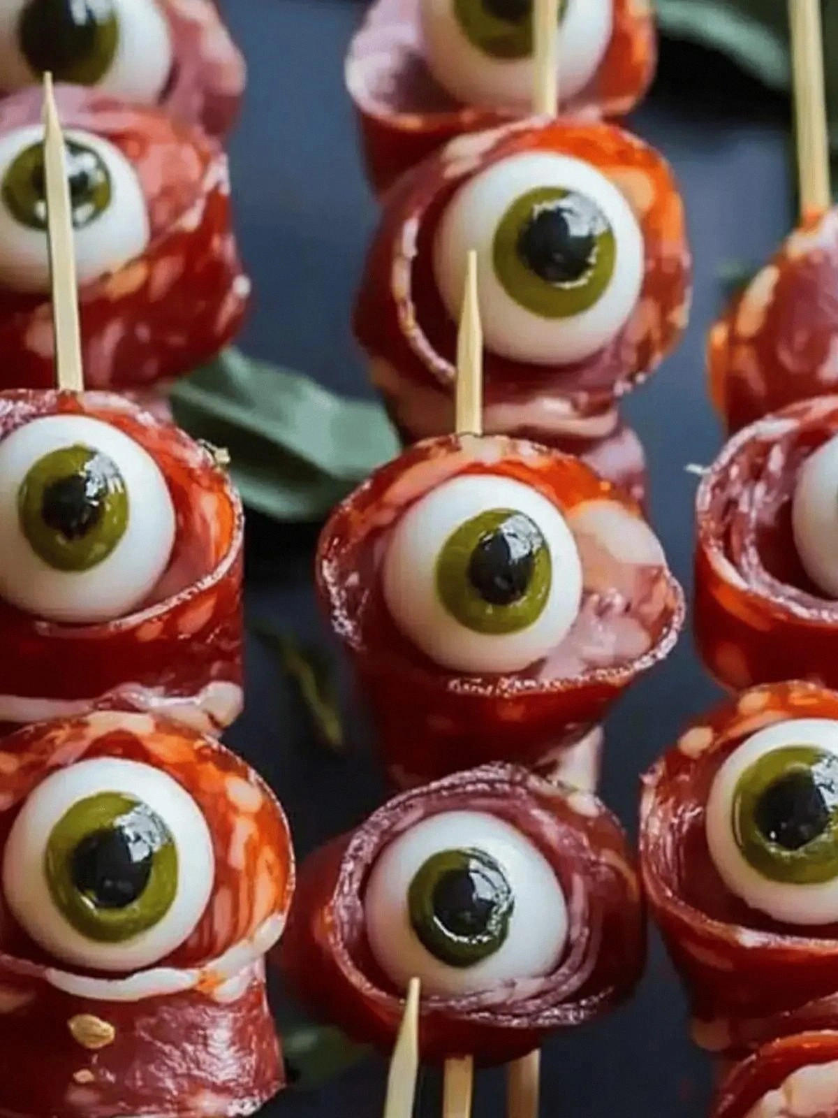 Skewered Salami Eyeballs: Spoo