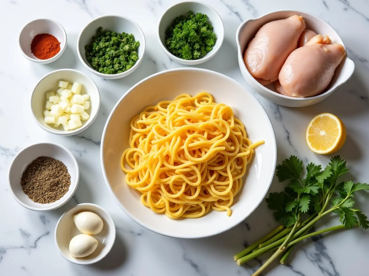 Ingredients for Skillet Chicken And Noodles