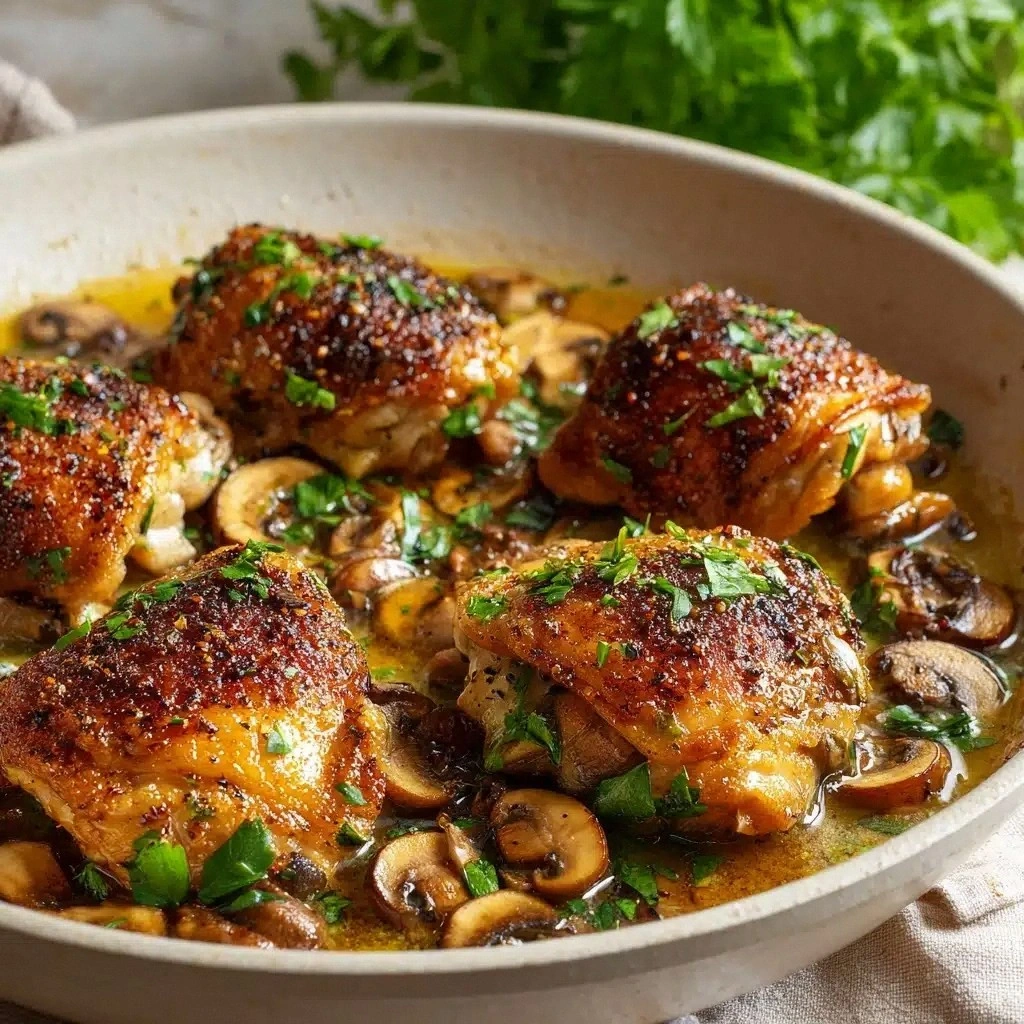 Skillet Chicken Thighs Recipe