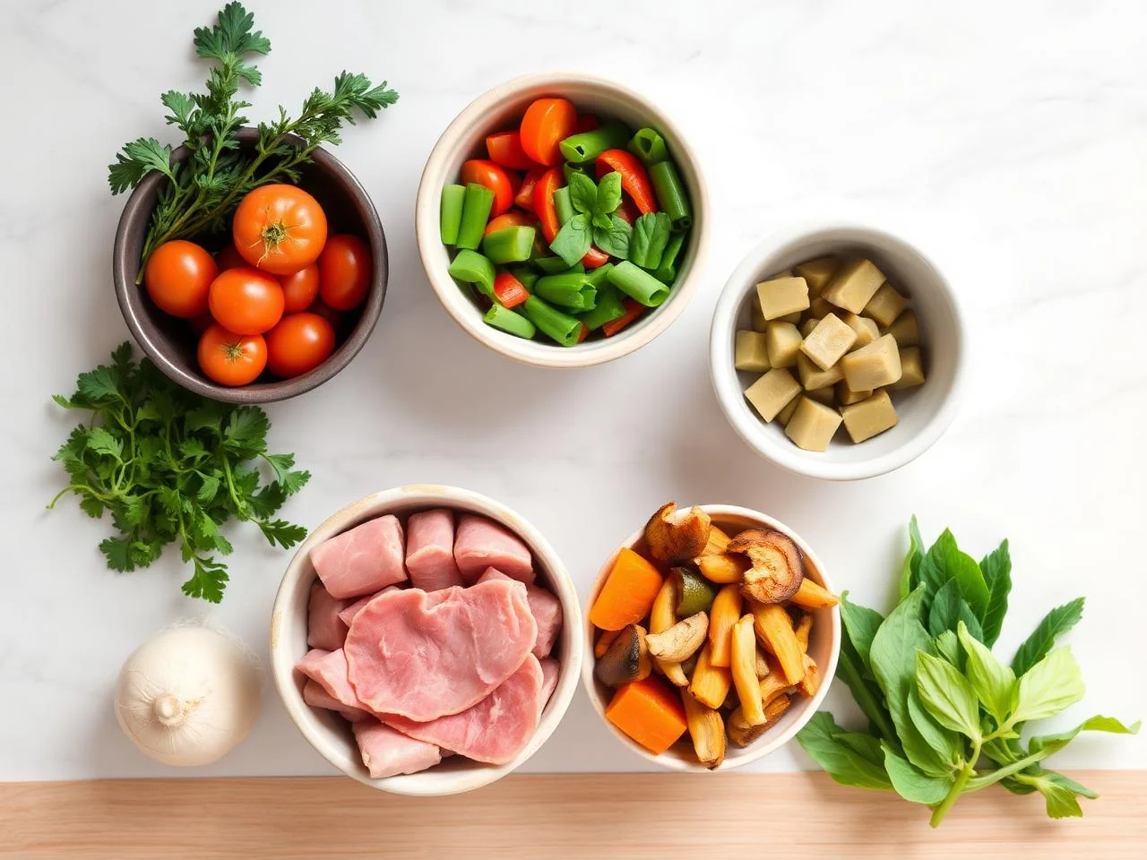 Ingredients for Skillet Ham And Vegetable Medley