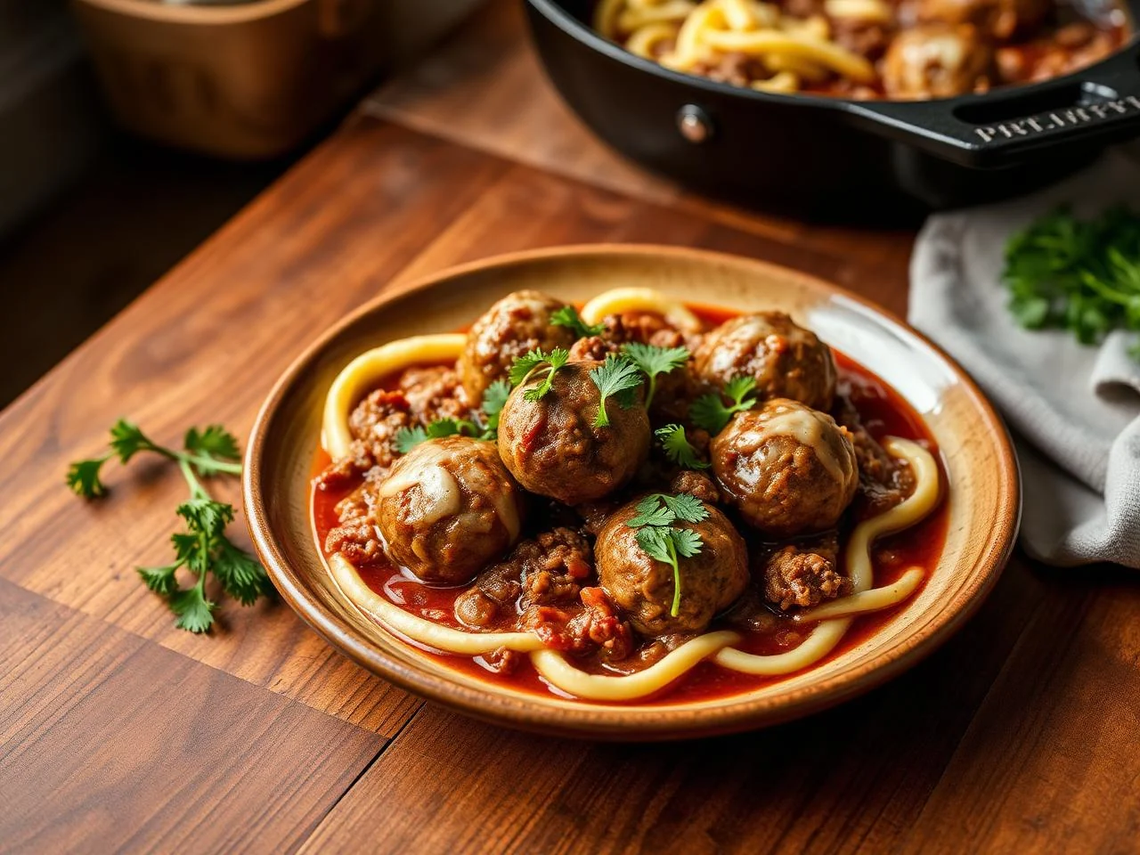Skillet Meatball Dinner