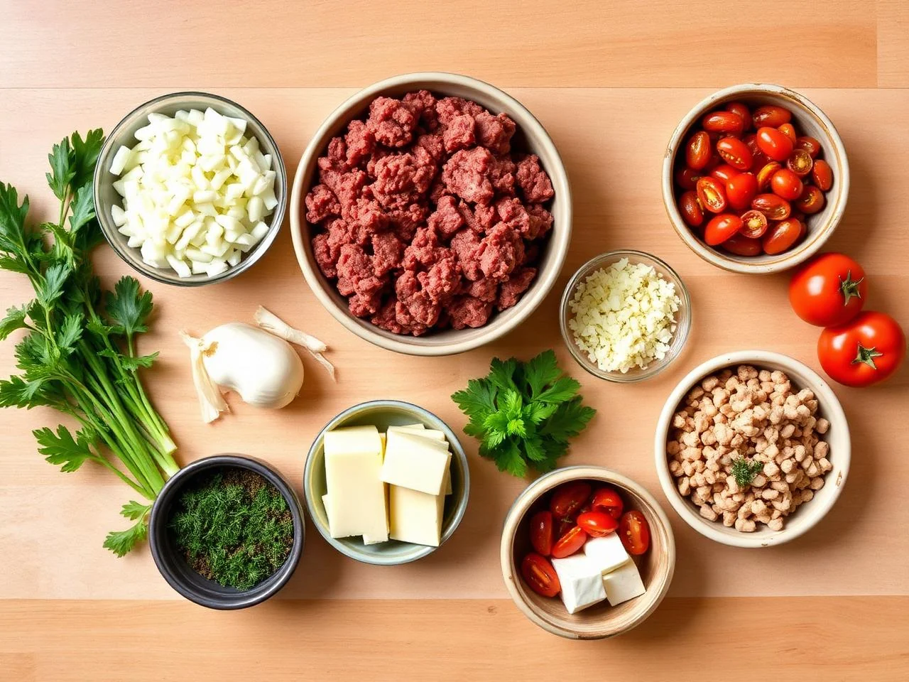 Ingredients for Skillet Meatball Dinner