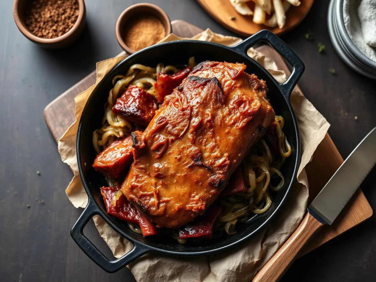 Skillet Pork And Sauerkraut