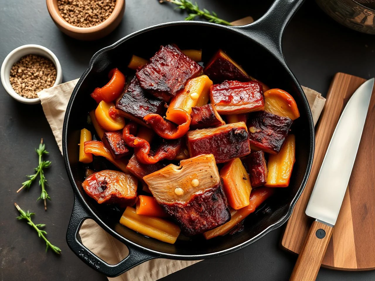 Skillet Pork And Vegetable Stir Fry