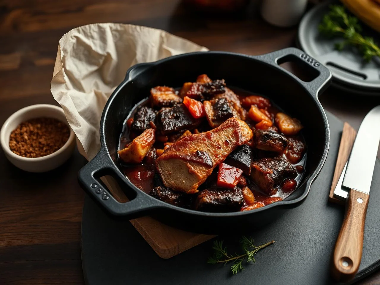 Skillet Smoked Pork And Bean Chili