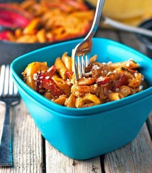 Skinny Shrimp Fajita Pasta