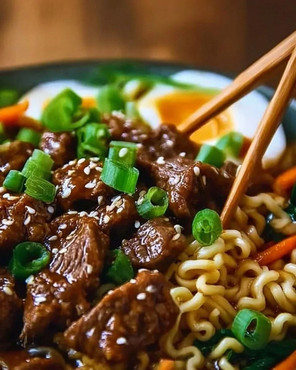 Slow Cooker Beef Ramen Noodles