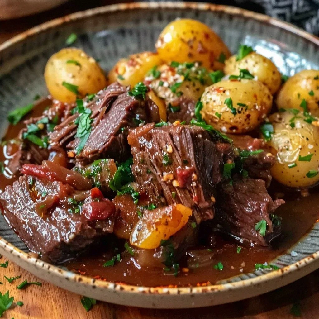 Slow Cooker Garlic Butter Beef