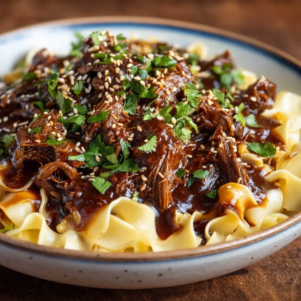 Slow Cooker Korean Beef Noodle