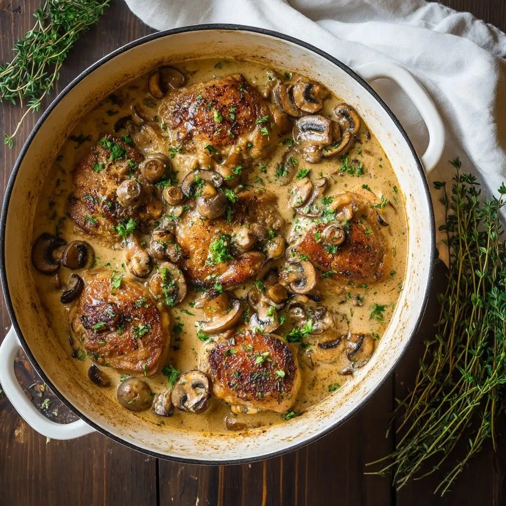Slow Cooker Mushroom Chicken: 