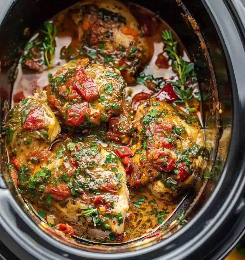 Slow Cooker Tuscan Chicken Thi