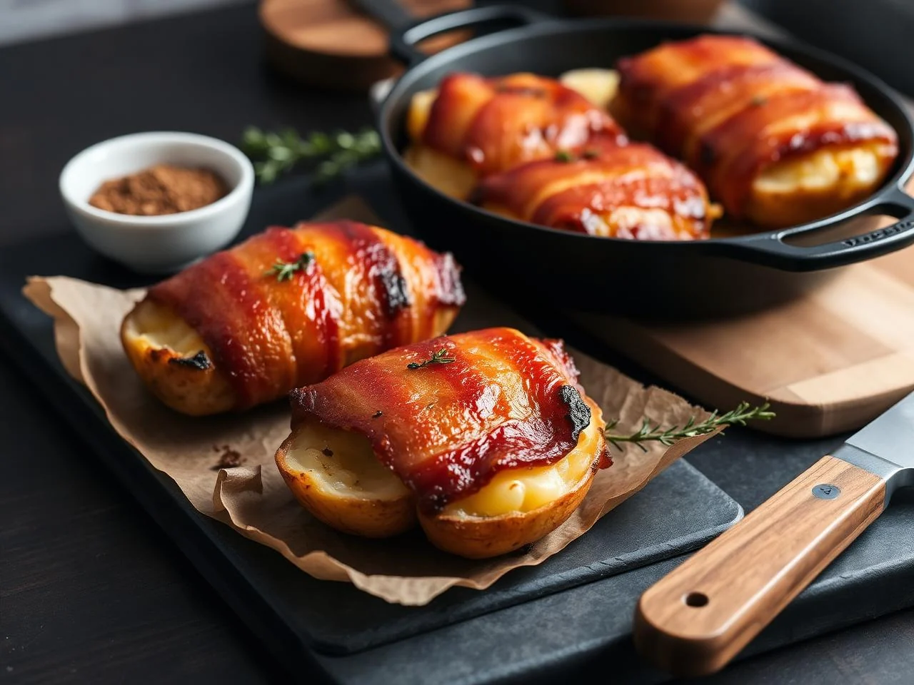 Smoked Bacon Wrapped Scalloped Potatoes