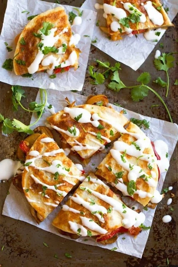 Smoked Gouda Mushroom Quesadil