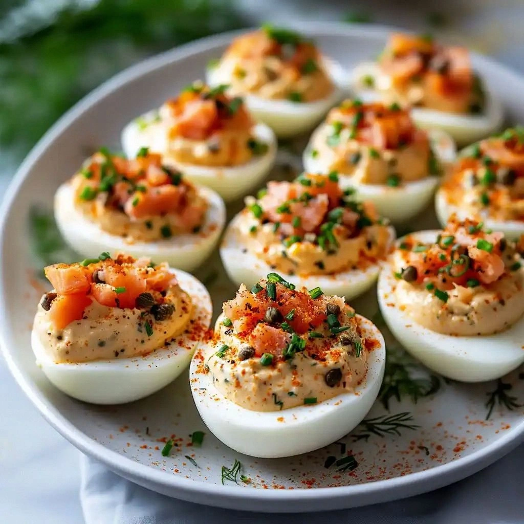 Smoked Salmon Deviled Eggs
