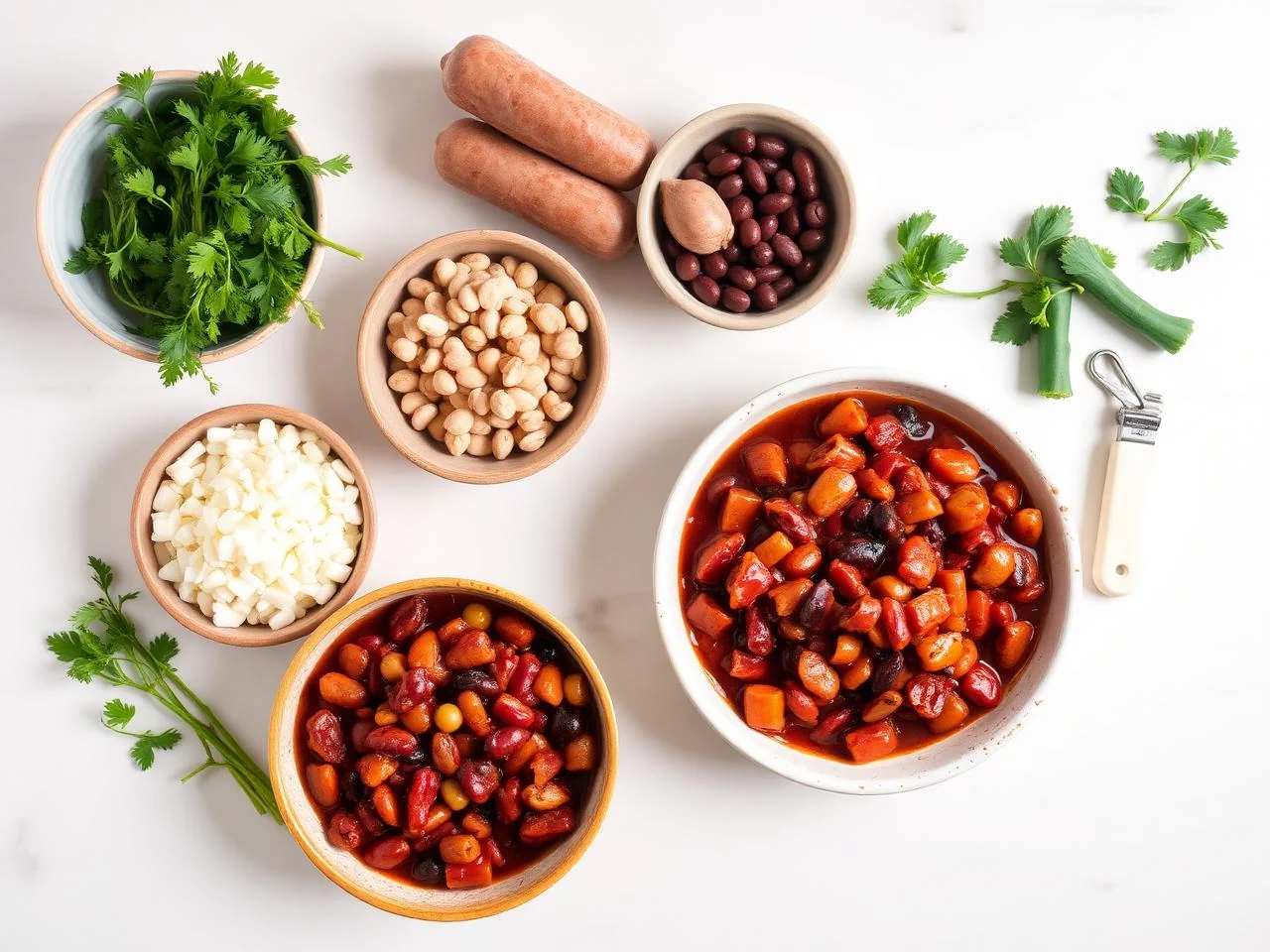 Ingredients for Smoked Sausage And Bean Chili