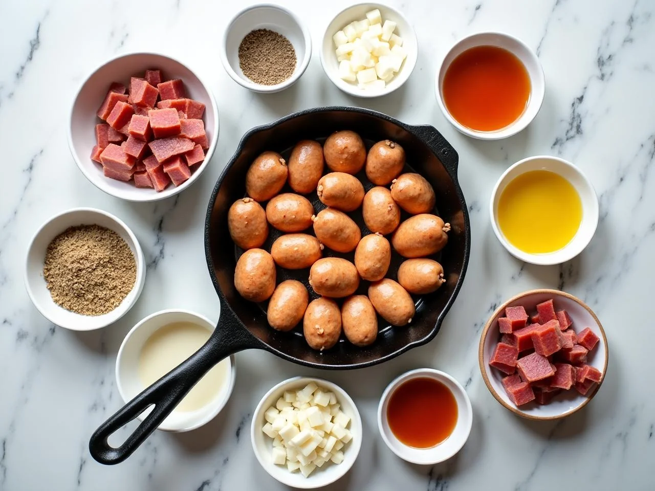 Ingredients for Smoked Sausage And Potato Skillet