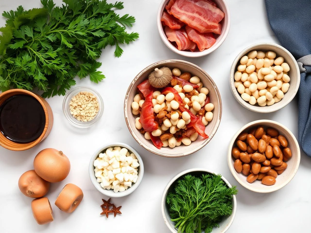 Ingredients for Smoky Bacon And White Bean Skillet