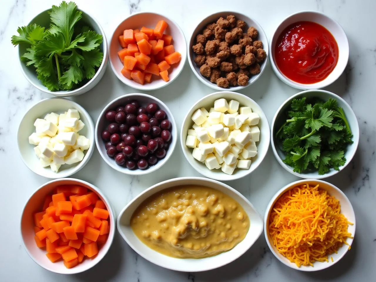 Ingredients for Sofritas Tofu Burrito Bowl