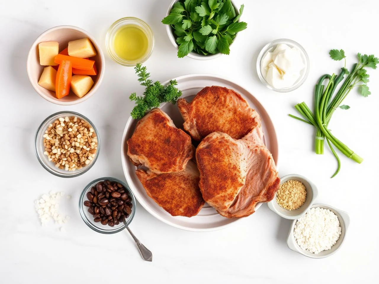 Ingredients for Southern Style Fried Pork Chops