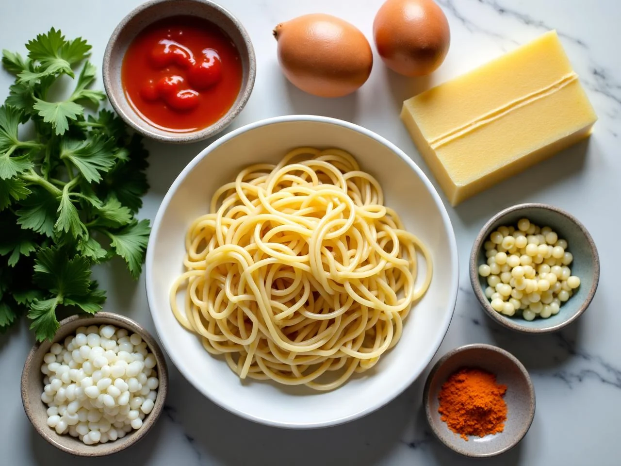 Ingredients for Spaghetti Carbonara