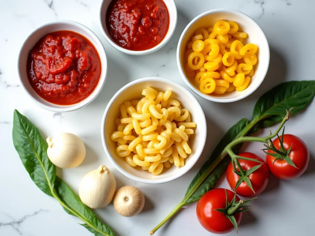 Ingredients for Spaghetti with Marinara Sauce