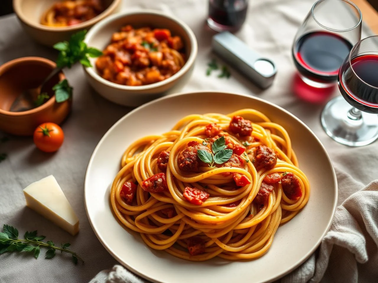 Spaghetti With Sausage And Peppers