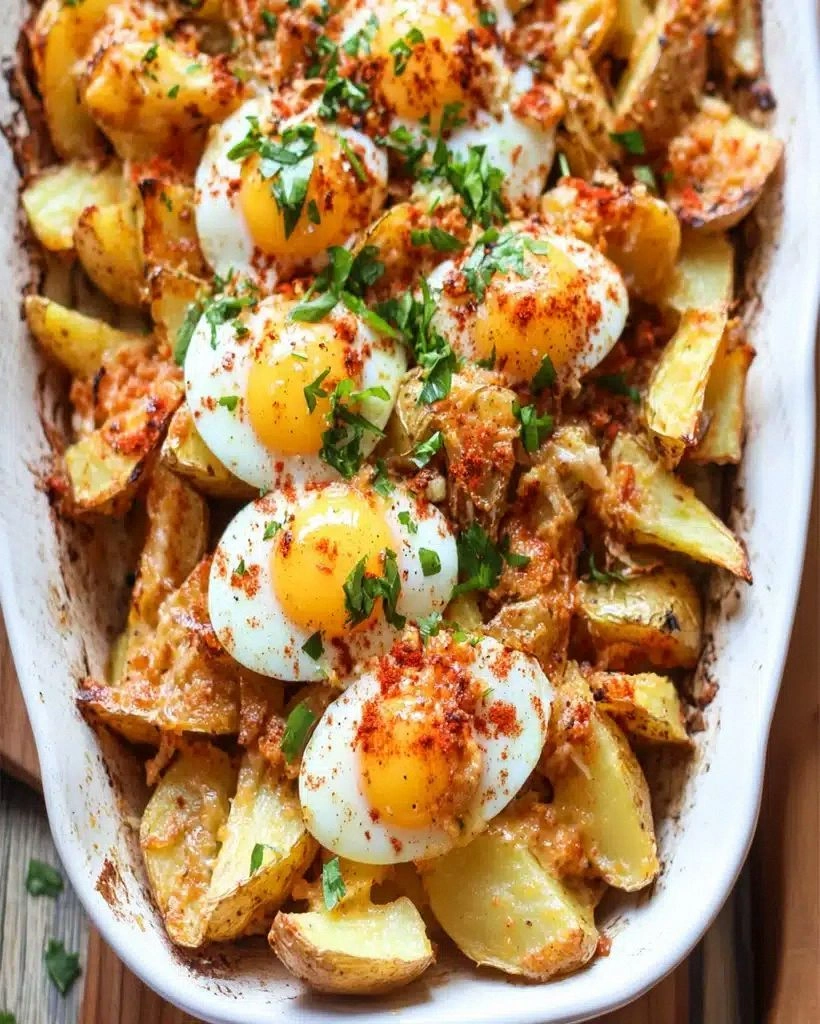 Spanish-Style Eggs with Roasted Potatoes | Easy Recipe