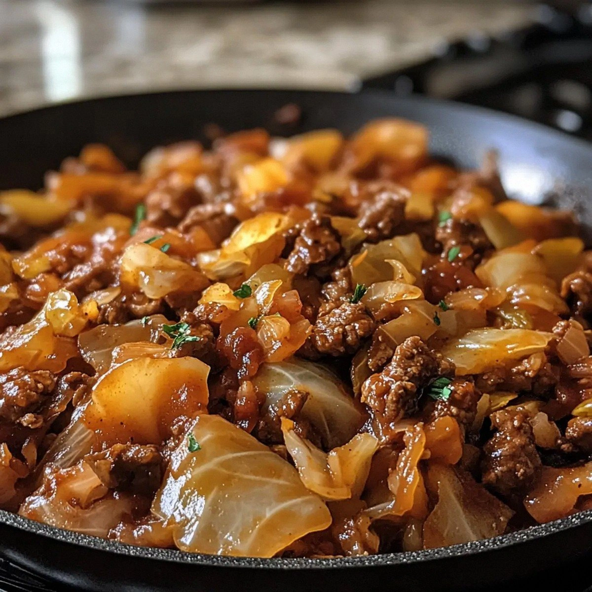 Speedy Beef Cabbage Skillet Re