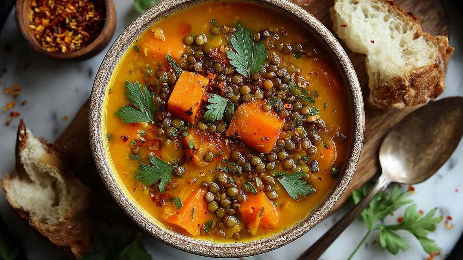 Spiced Carrot and Lentil Soup