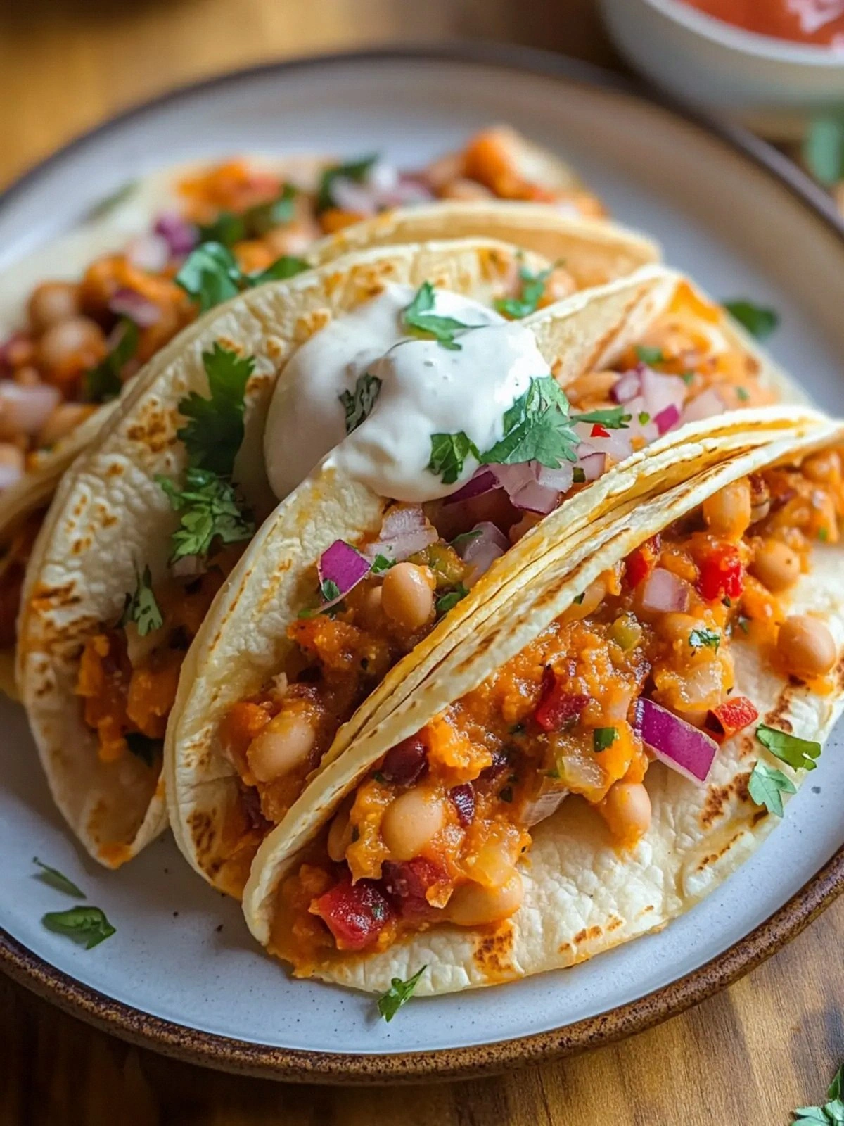 Spicy Buffalo White Bean Tacos