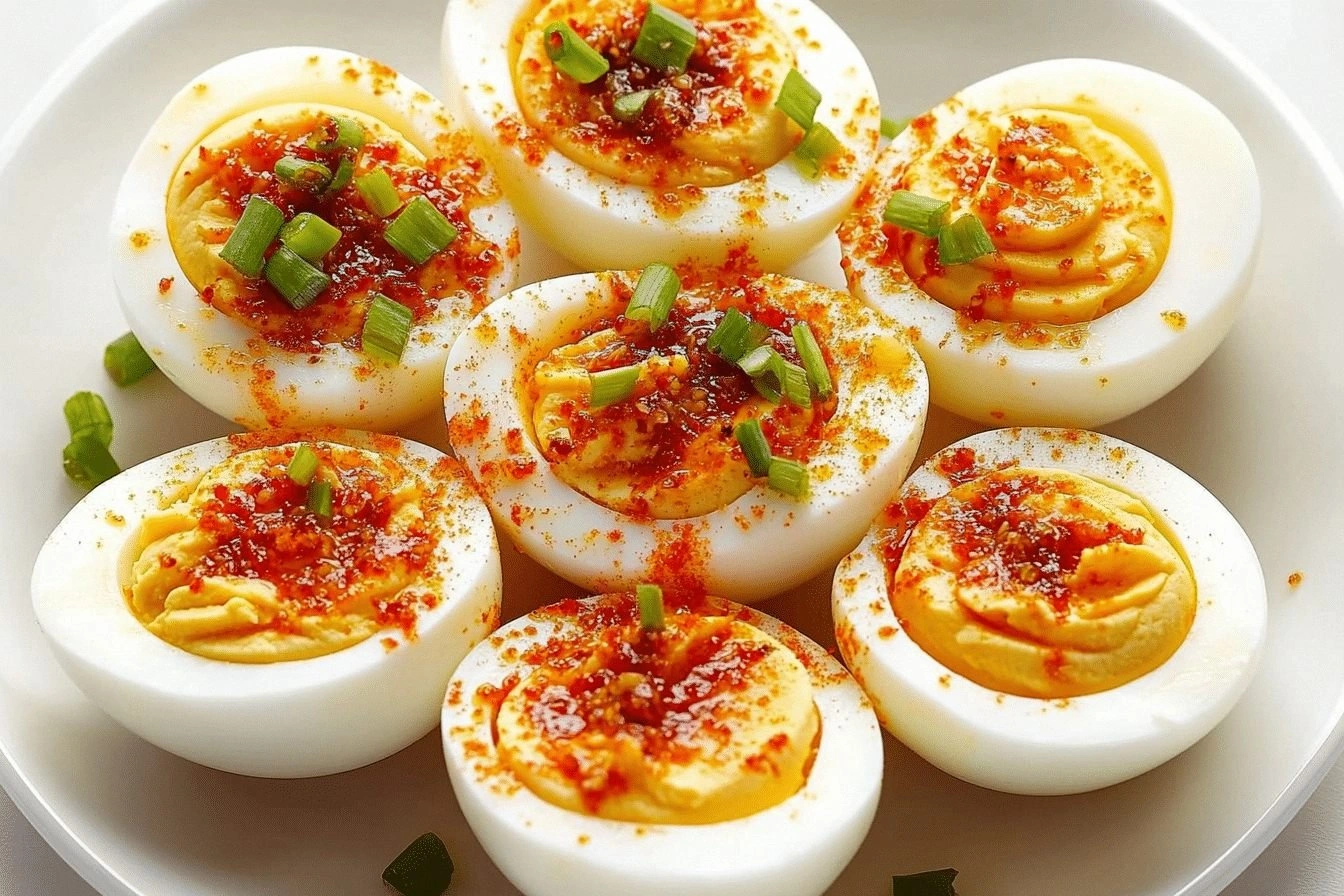 Spicy Chili Garlic Deviled Egg