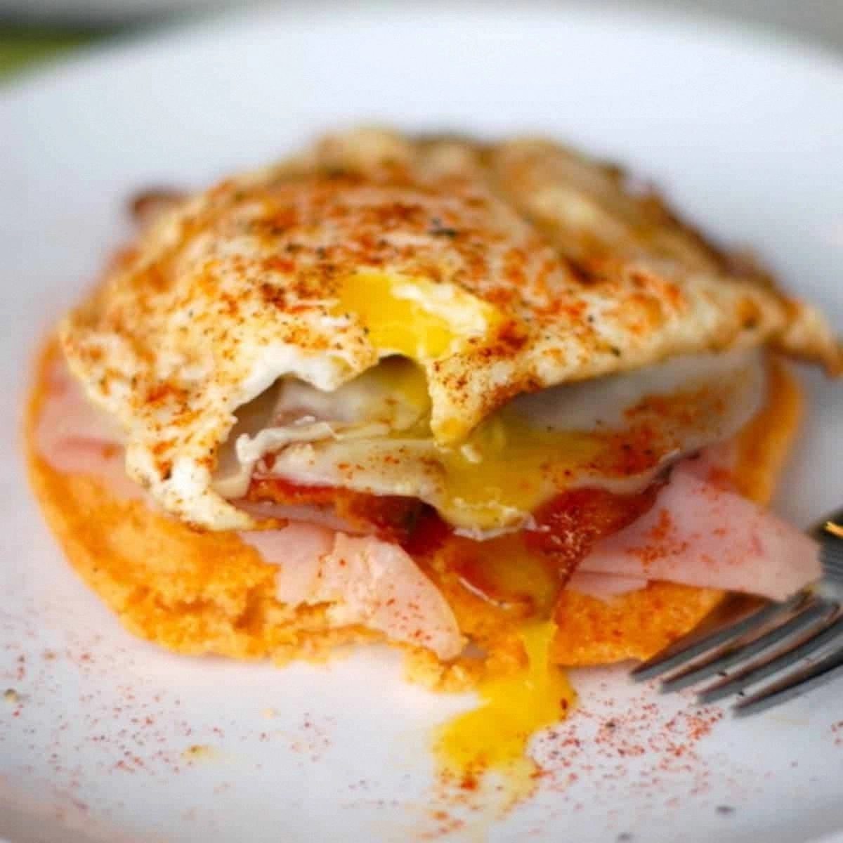 Spicy Corn Cake Breakfast Stac