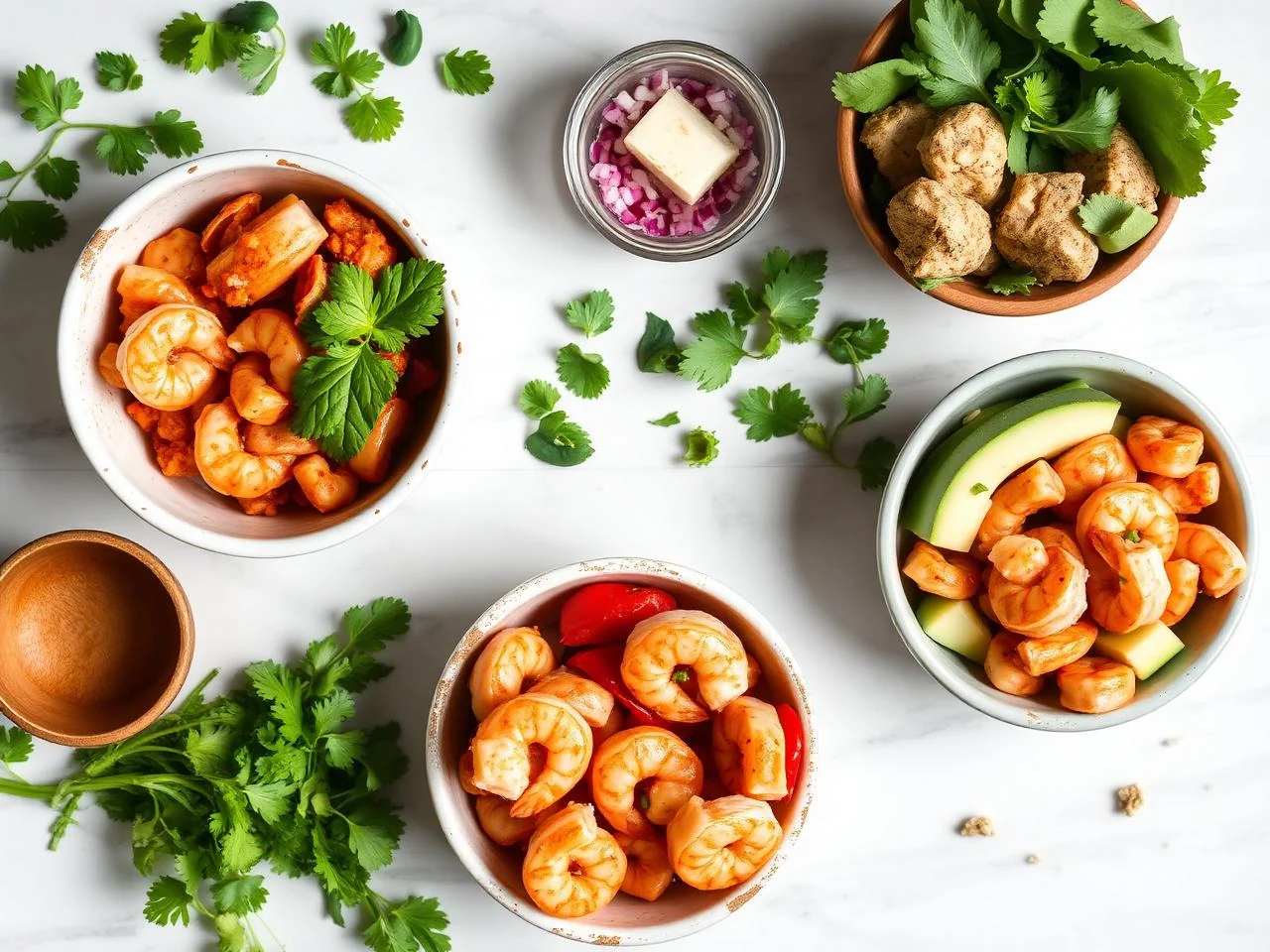 Ingredients for Spicy Shrimp Burrito Bowl
