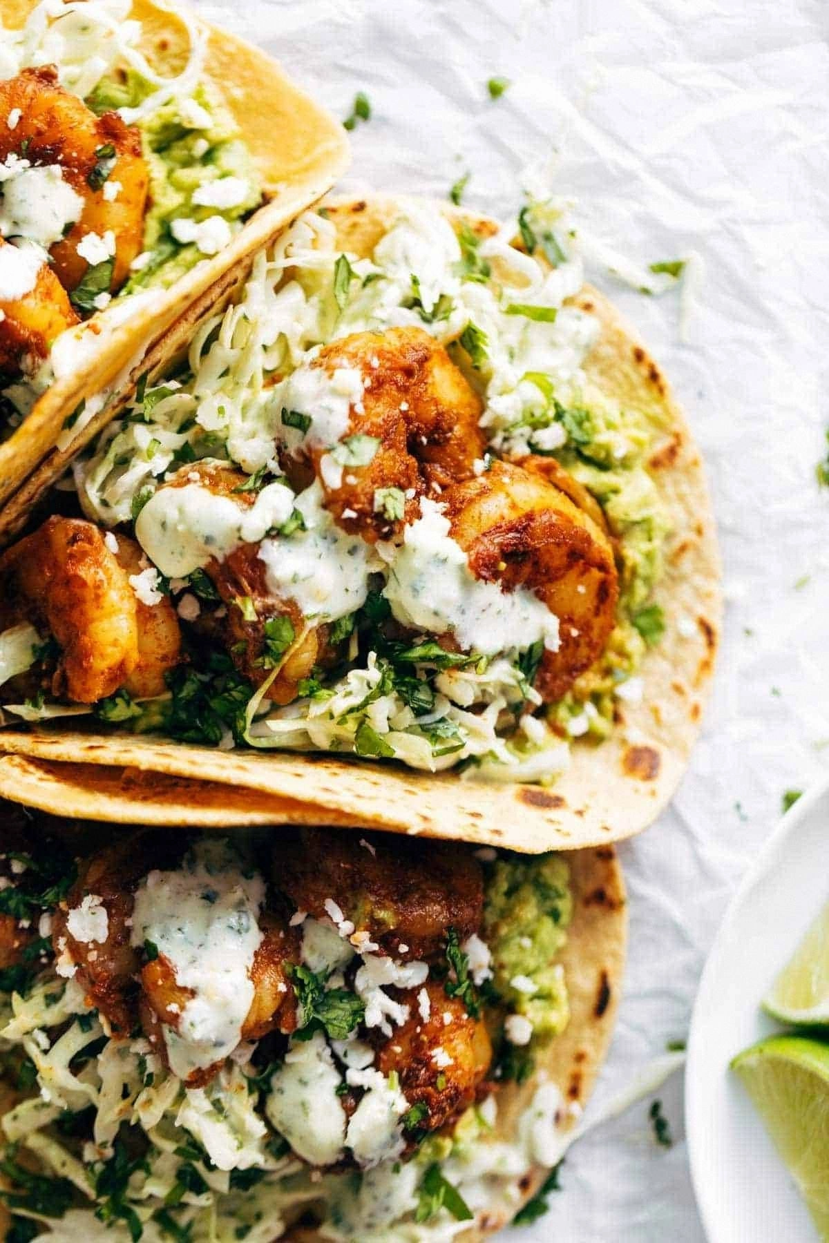 Spicy Shrimp Tacos with Garlic
