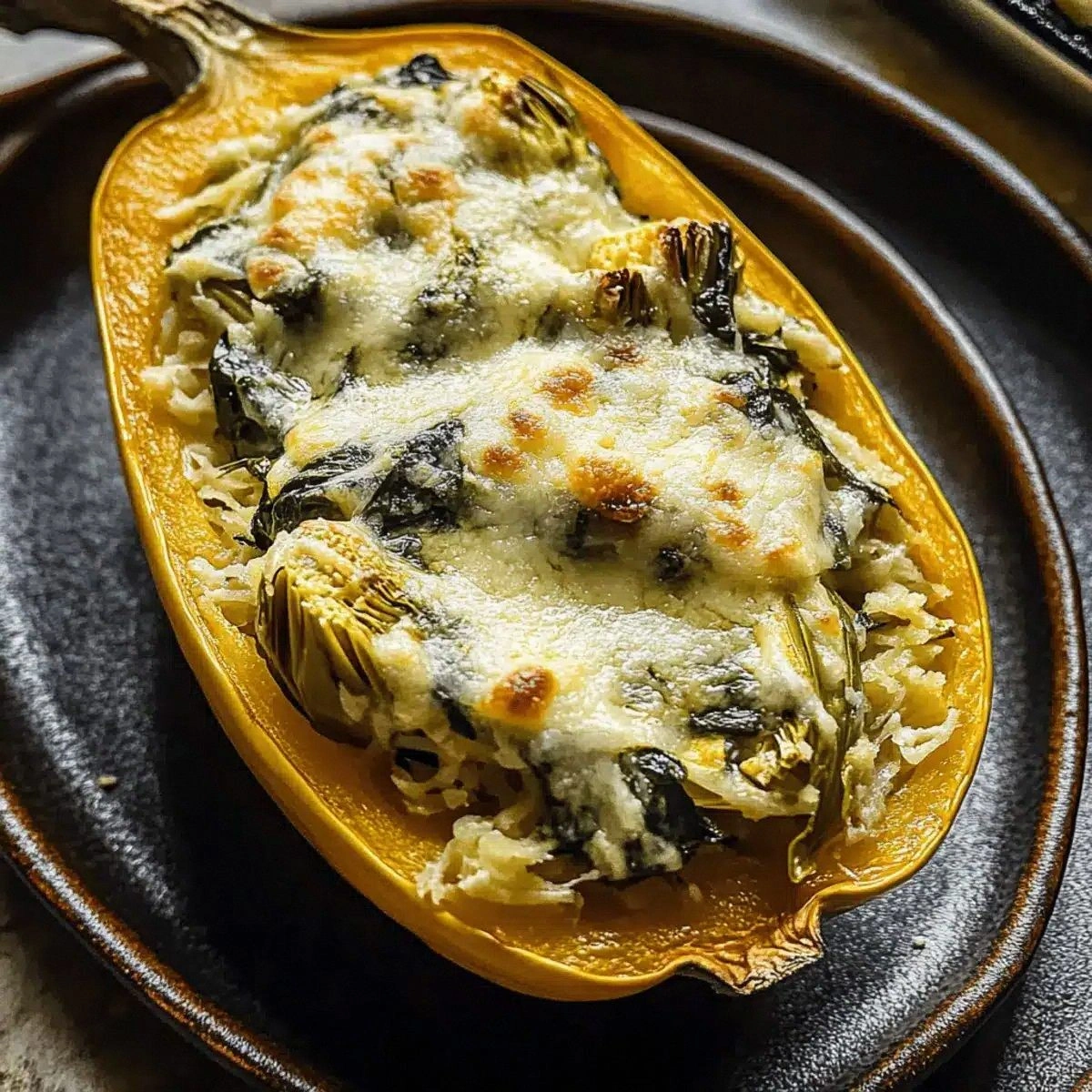 Spinach and Artichoke Stuffed Spaghetti Squash to Savor
