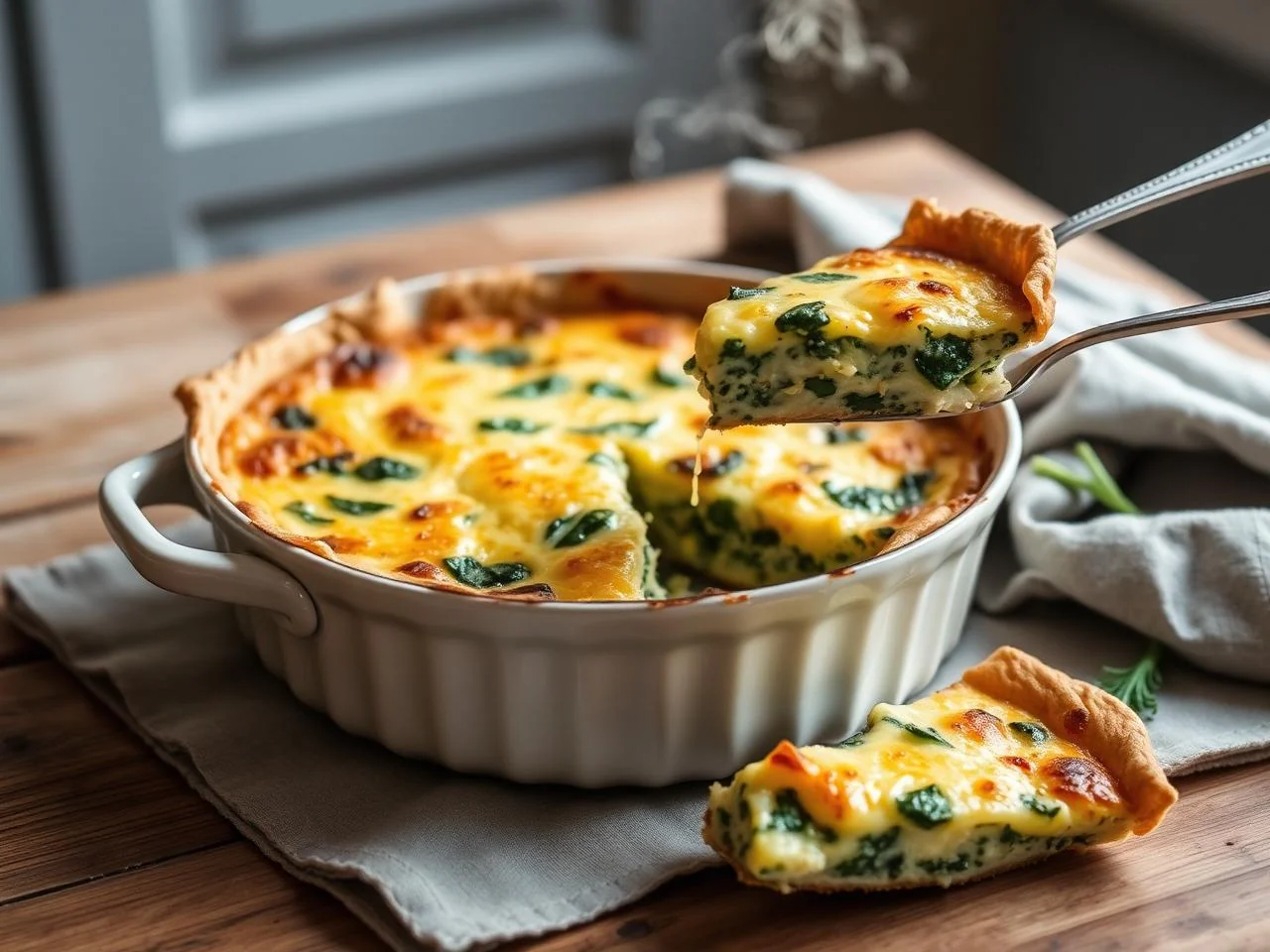 Spinach And Cheese Quiche