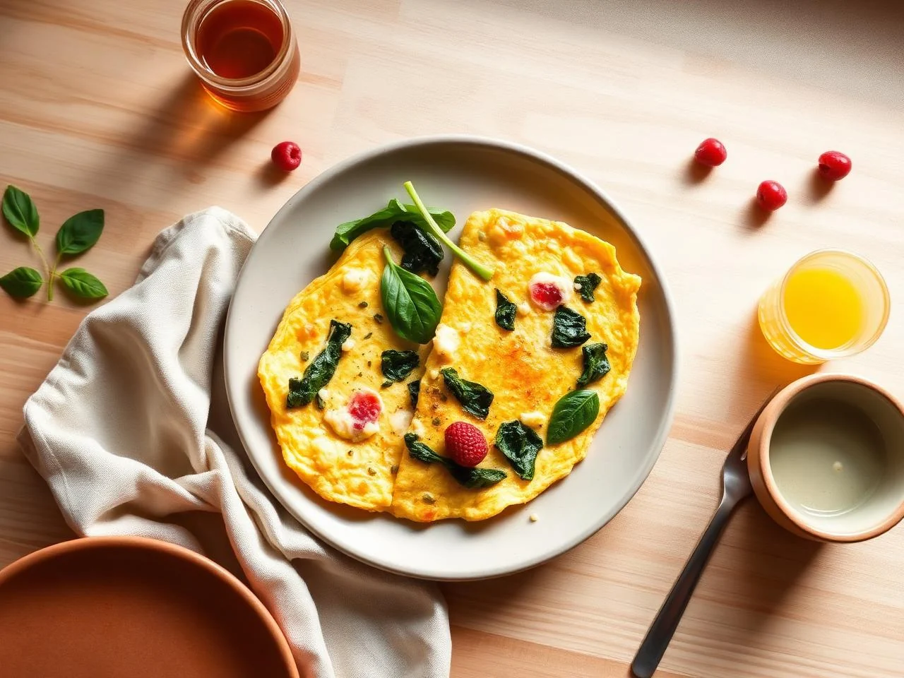 Spinach And Feta Omelette