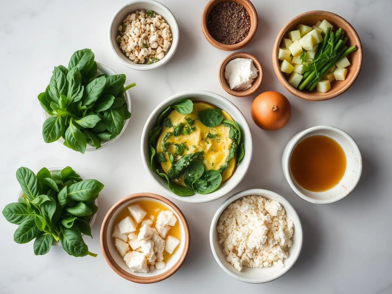 Ingredients for Spinach And Feta Omelette