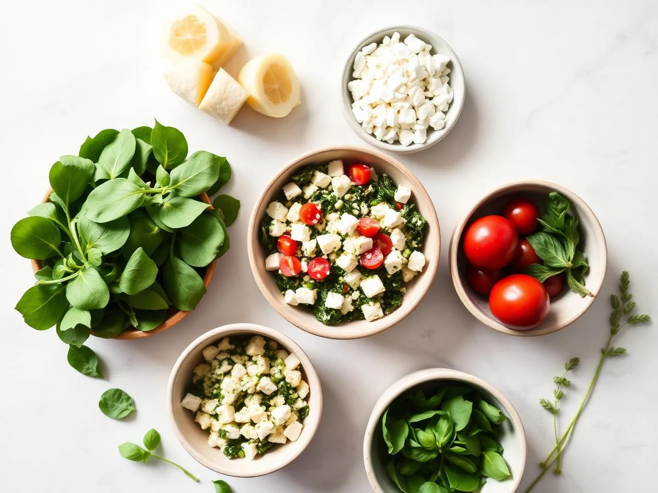 Ingredients for Spinach And Feta Quiche