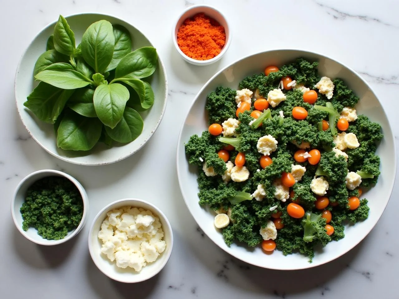 Ingredients for Spinach And Feta Scramble