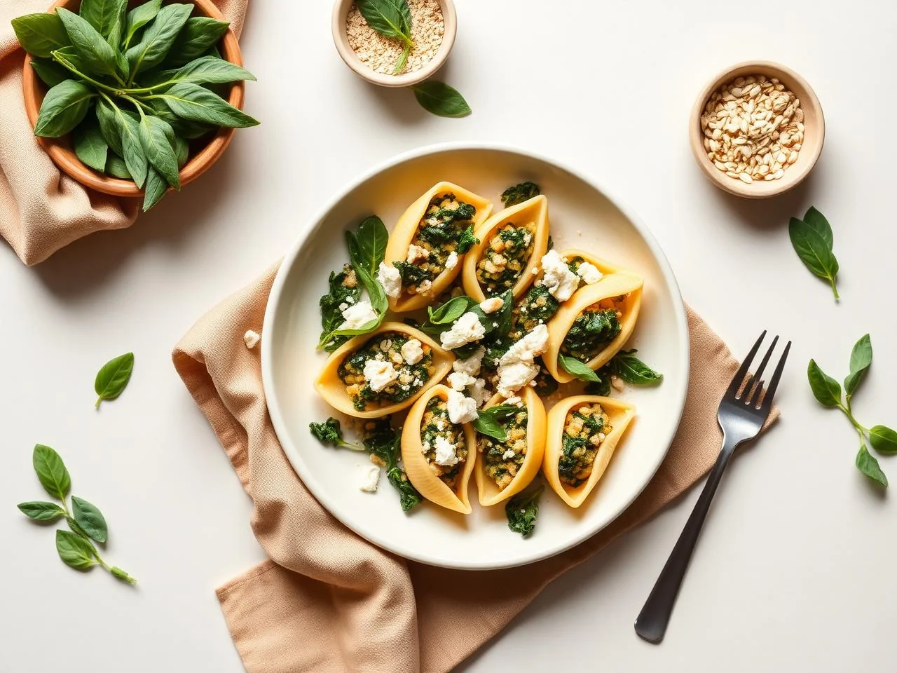 Spinach And Feta Stuffed Shells
