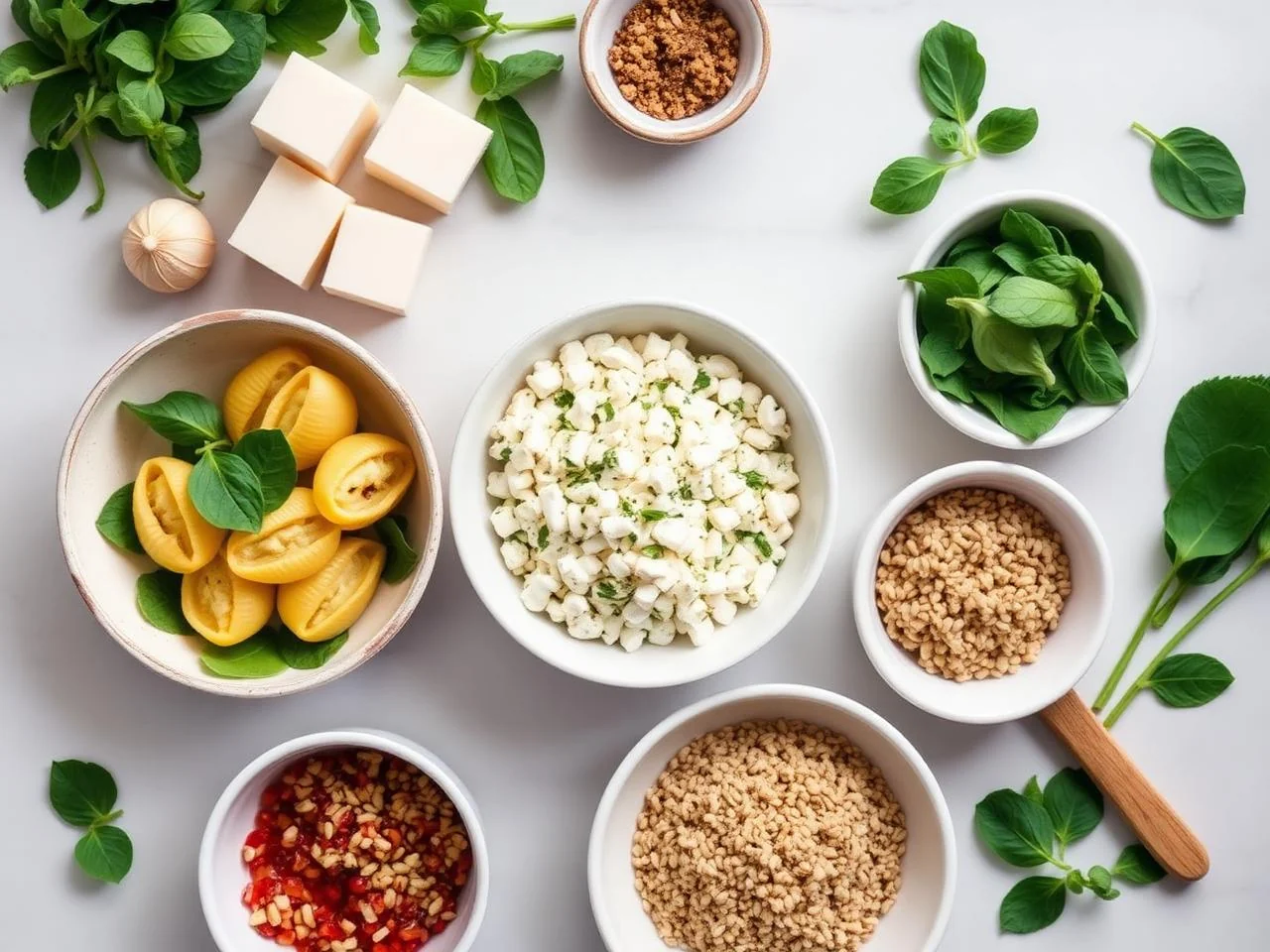 Ingredients for Spinach And Feta Stuffed Shells