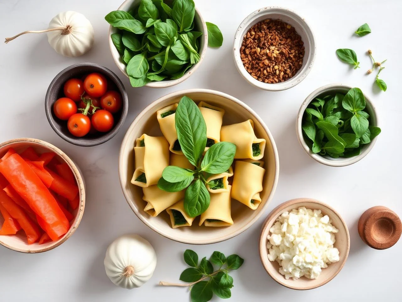 Ingredients for Spinach And Ricotta Cannelloni