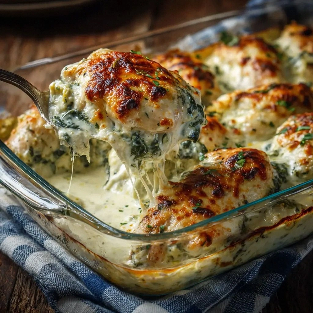 Spinach Artichoke Chicken Bake