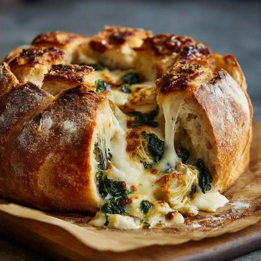 Spinach Artichoke Dip Bread Bo